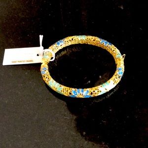 BRAND NEW STERLING SILVER HAND PANTED ENAMEL BRACELET